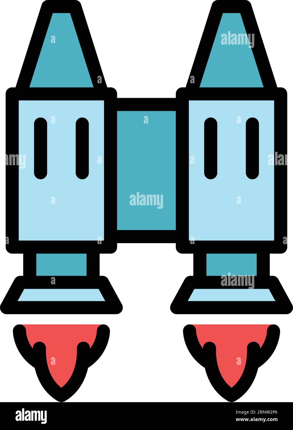 Fun jetpack icon outline vector. Speed work. Boost rocket color flat Stock Vector