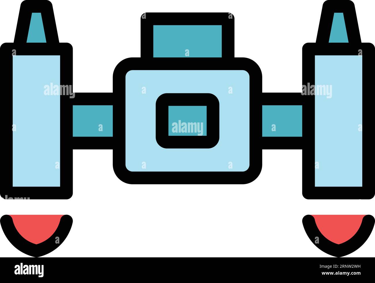 Employee jetpack icon outline vector. Goal engine. Jet skill color flat Stock Vector