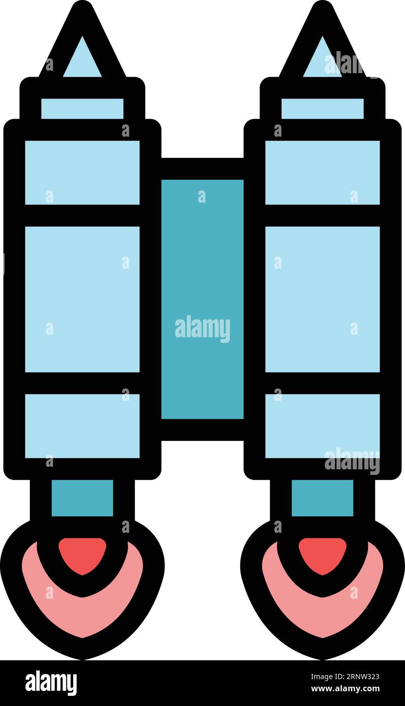 Evolution jetpack icon outline vector. Work future. Boost rocket color flat Stock Vector