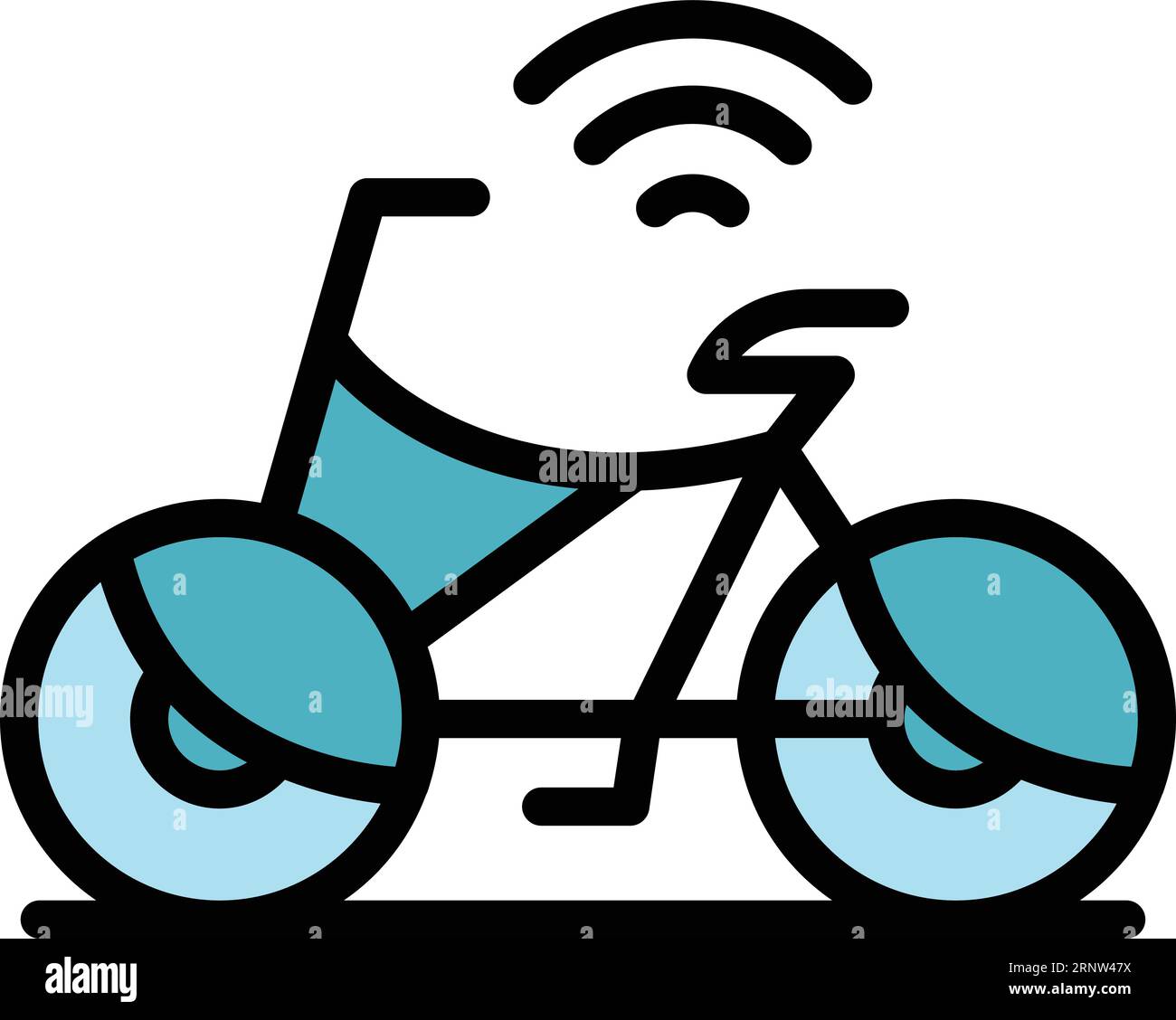 Share bike icon outline vector. Rental station. Smart transport color flat Stock Vector