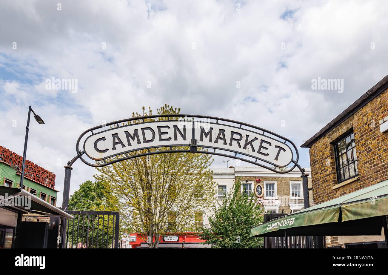 London, UK - May 23, 2023: Camden Town market. The Camden markets are a number of adjoining large retail markets, often collectively referred to as Ca Stock Photo