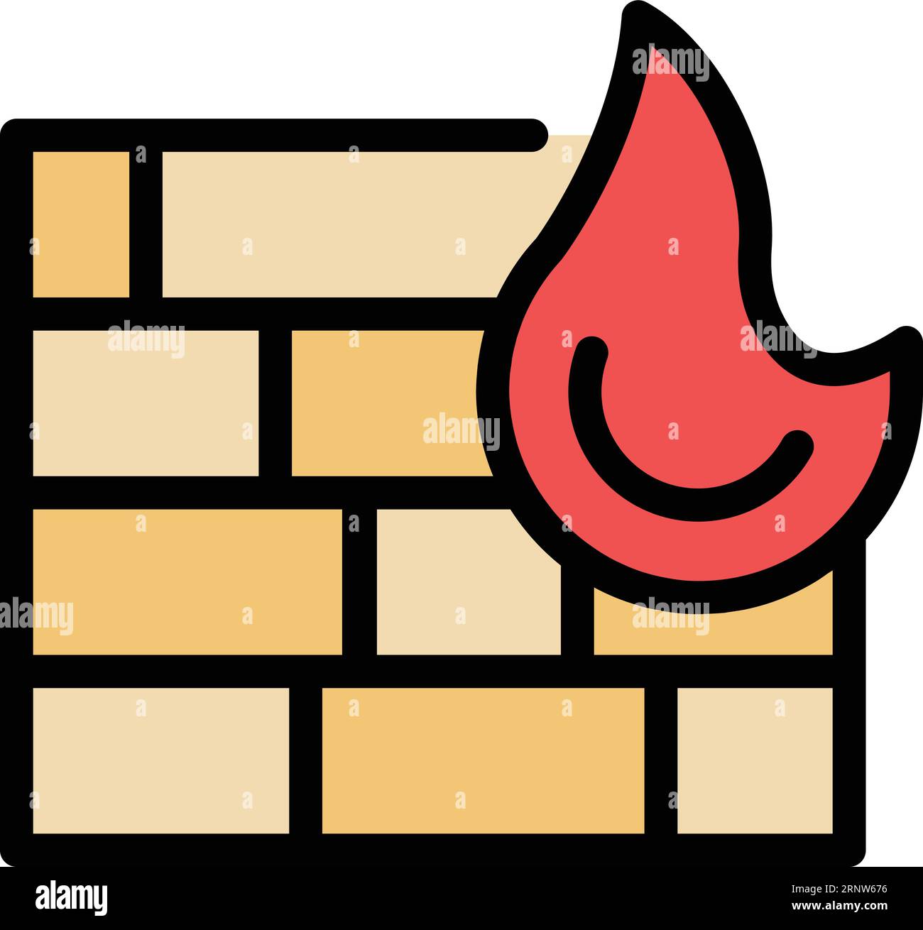 Firewall vpn icon outline vector. Internet secure. Server system color flat Stock Vector
