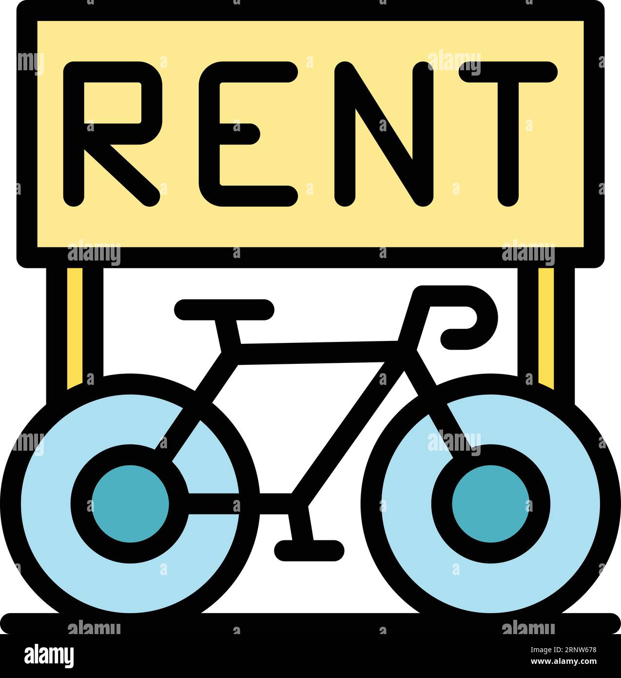 Rent city bike icon outline vector. App system. Share transport color flat Stock Vector