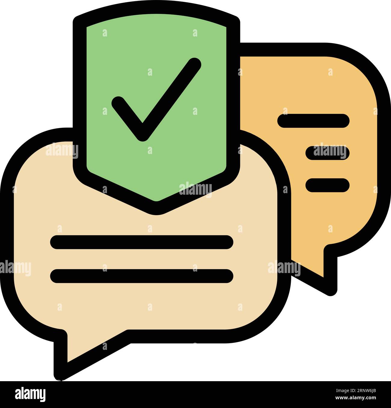 Vpn chat icon outline vector. Private internet. Secure software color flat Stock Vector