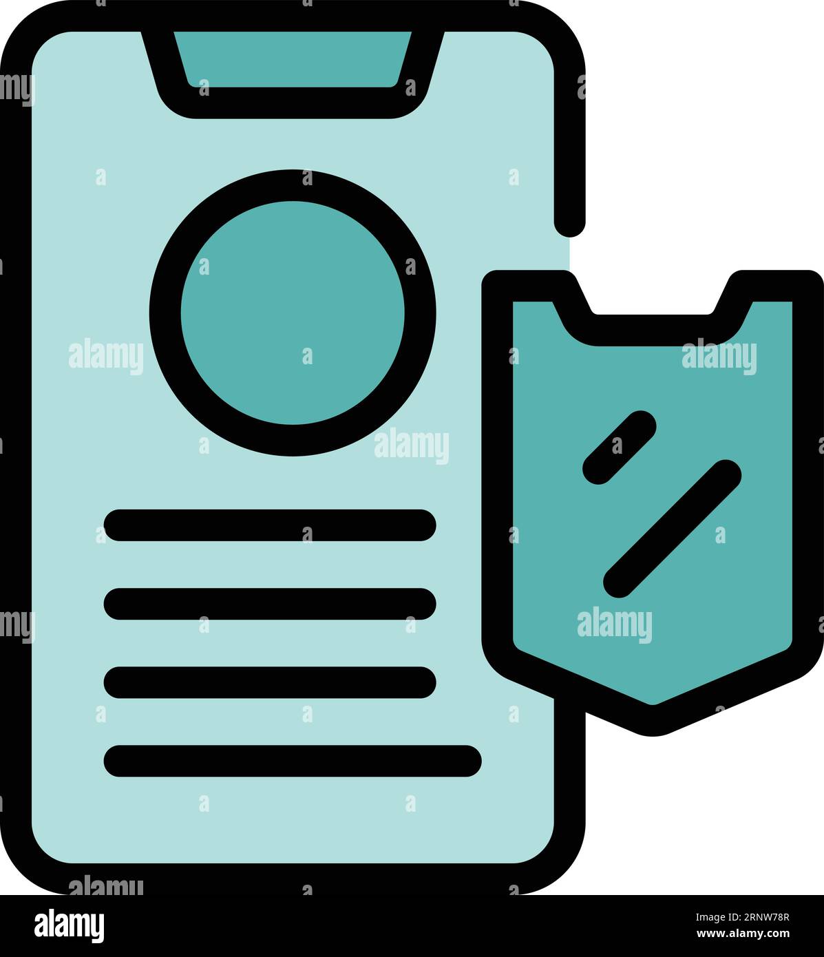 Phone secured icon outline vector. Private Access server