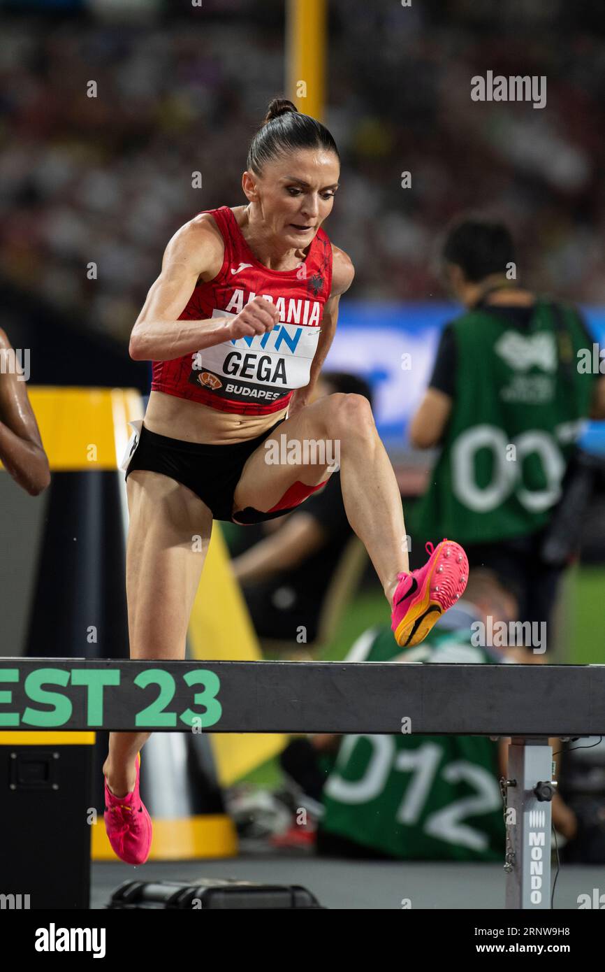 Luiza Gega of Albania competing in the women’s 3000m steeplechase on day nine at the World Athletics Championships at the National Athletics Centre in Stock Photo