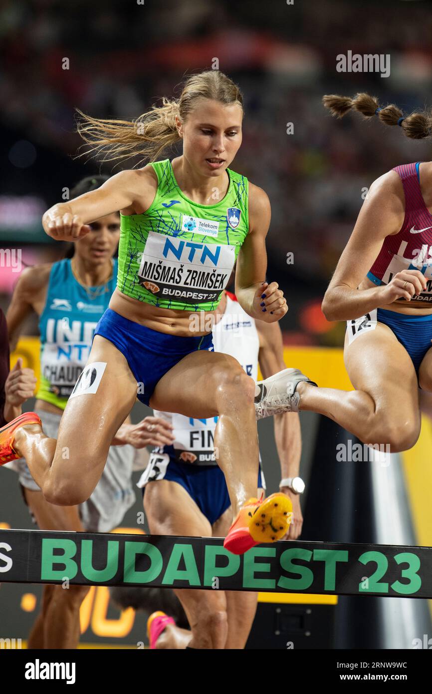 Maruša Mišmaš Zrimšek of Slovenia  competing in the women’s 3000m steeplechase on day nine at the World Athletics Championships at the National At Stock Photo
