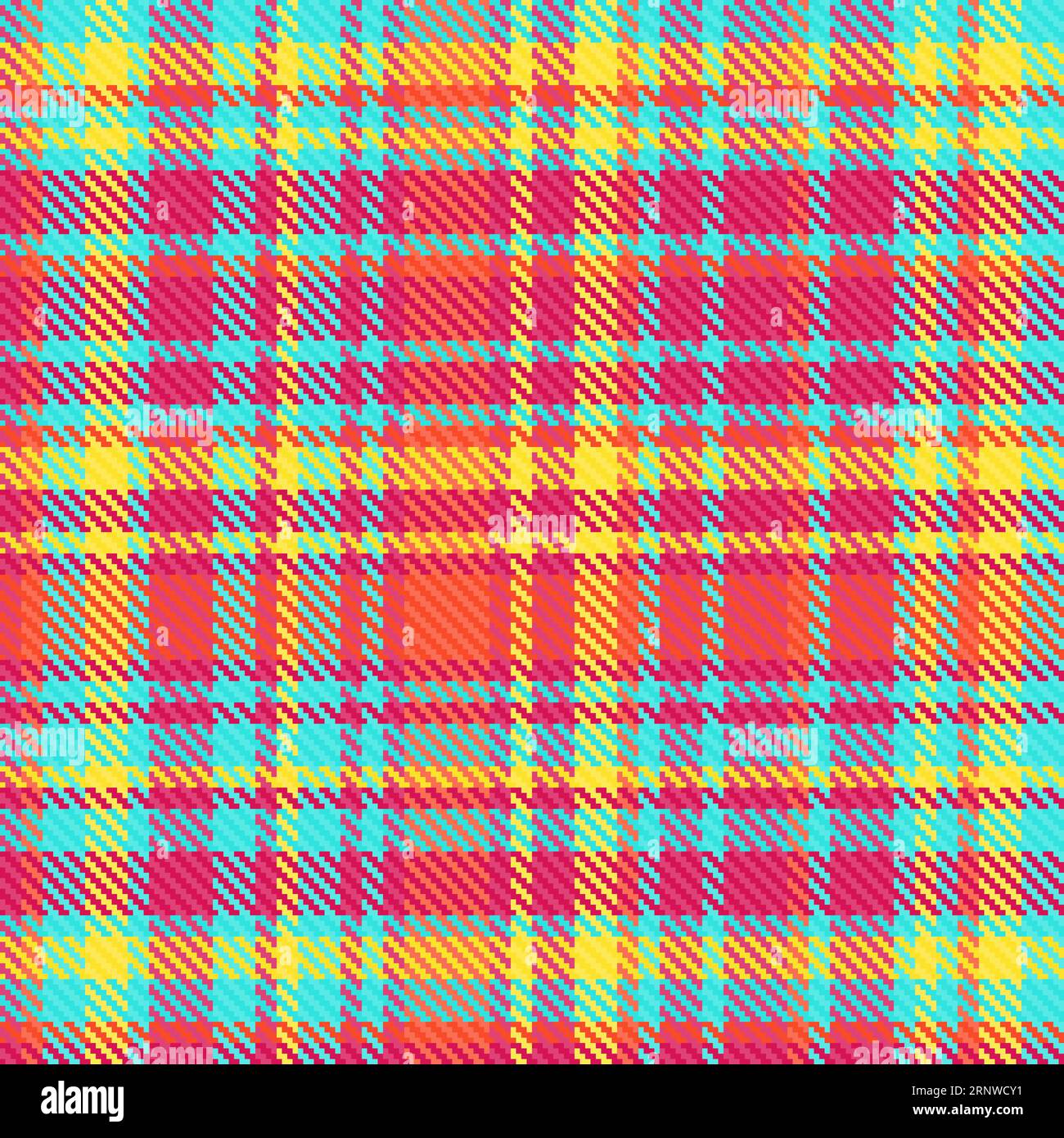 Textile background seamless of tartan pattern check with a fabric vector plaid texture in pink and teal colors. Stock Vector