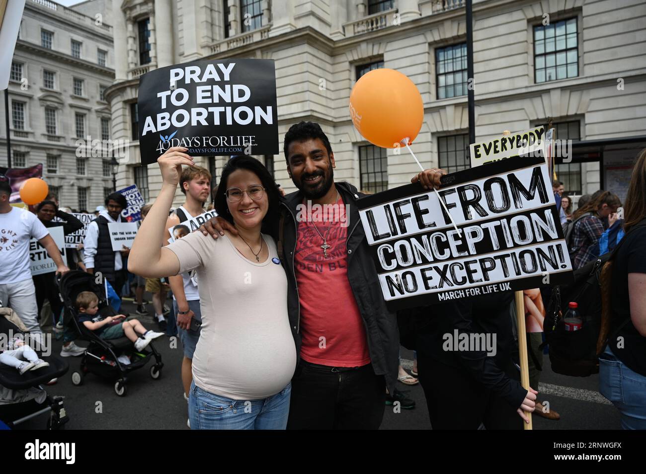 Whitehall, London, UK. 2nd Sep, 2023. Thousands Christian annual March For Life UK against Abortion is the direct attack on human life. Annual march to draw attention to the 200,000 abortions per year that occur in England & Wales, and demand better protections for women and babies. Credit: See Li/Picture Capital/Alamy Live News Stock Photo