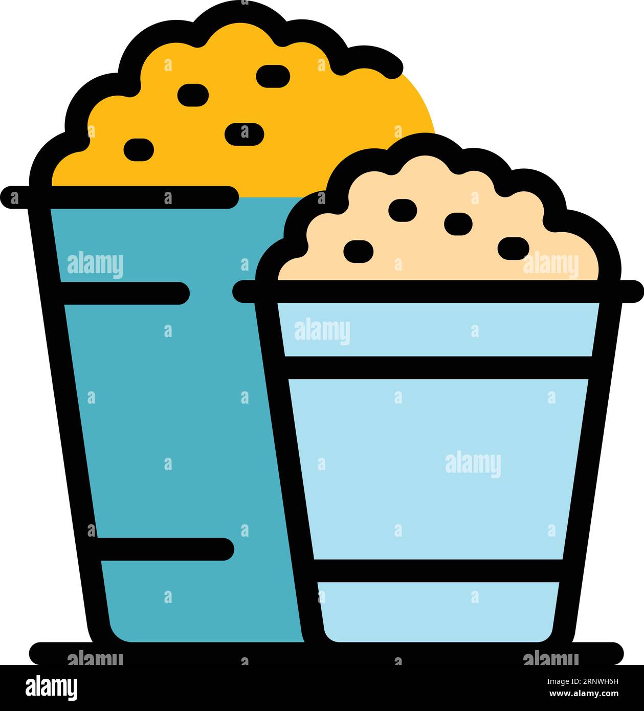 Popcorn scene film icon outline vector. Car screen. Movie show color ...