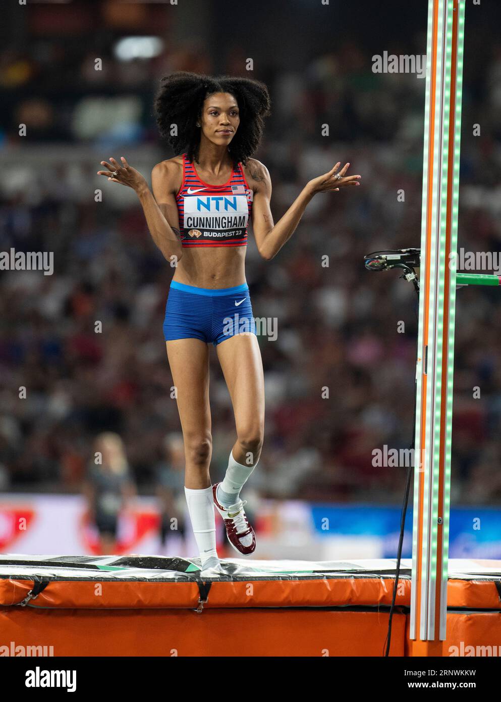 Vashti Cunningham of the USA competing in the women’s high jump final