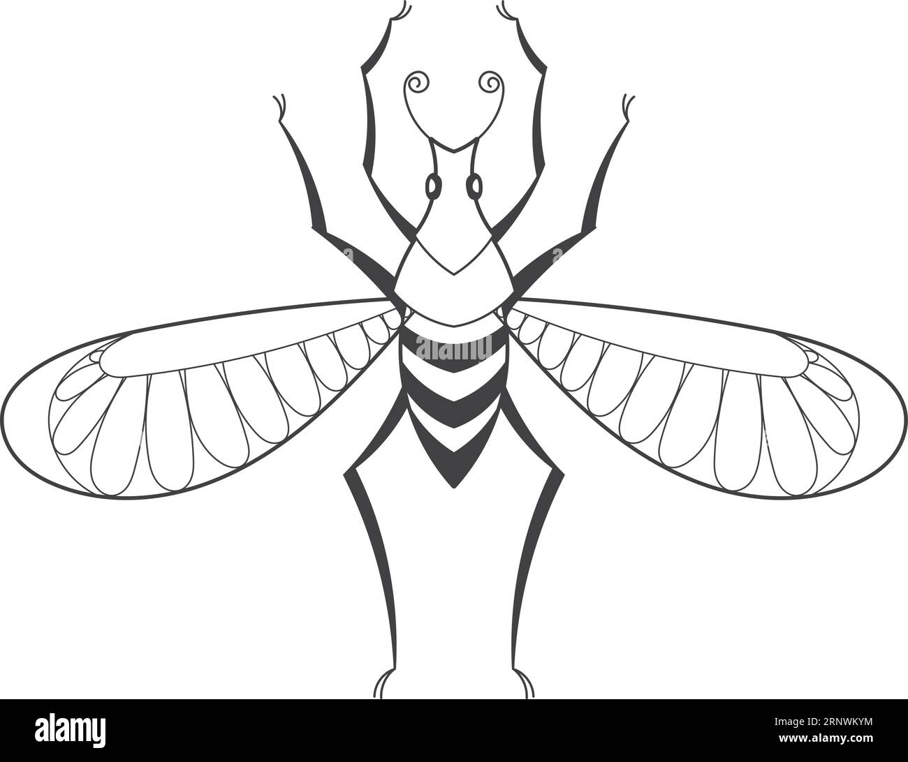 Flying bug black icon. Insect ink drawing Stock Vector Image & Art - Alamy