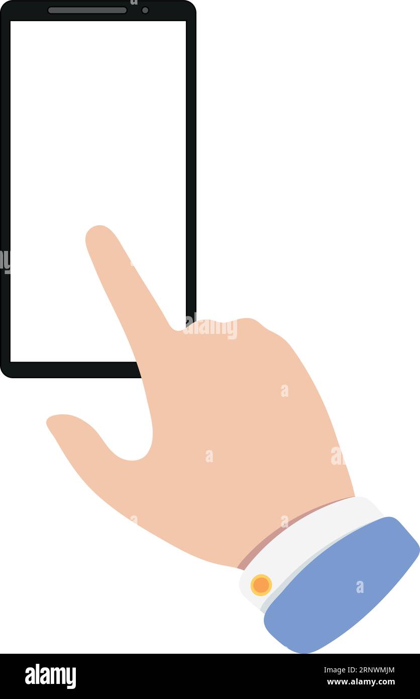 Phone screen with touching finger Blank app template Stock Vector Phone screen with touching finger Blank app template Stock Vector