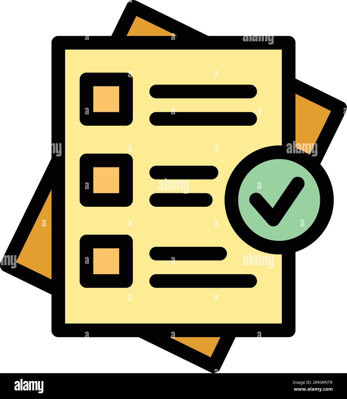 Document check icon outline vector. Form paper. Job report color flat ...