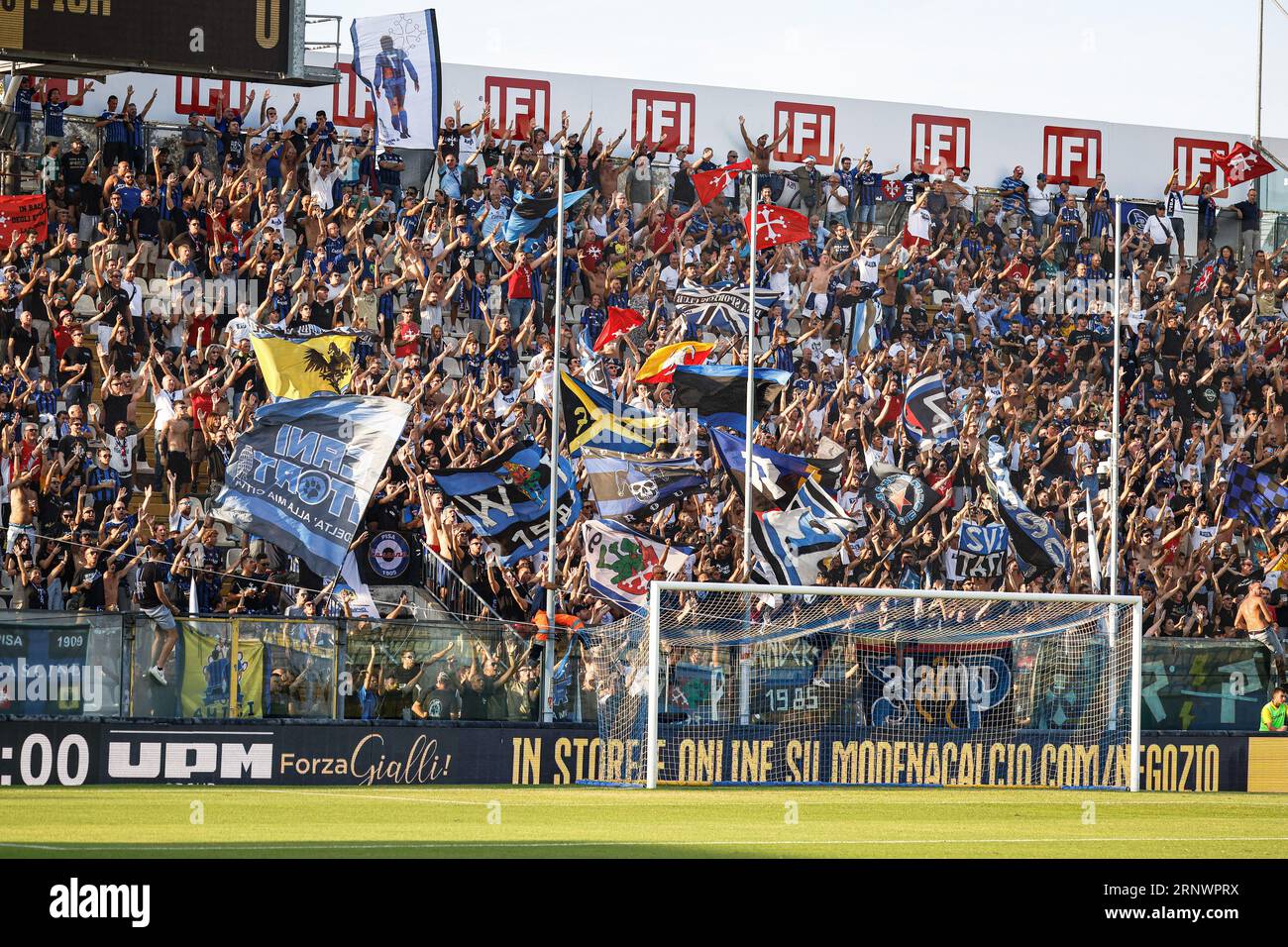 Fans of Modena during SPAL vs Modena FC, Italian soccer Serie B