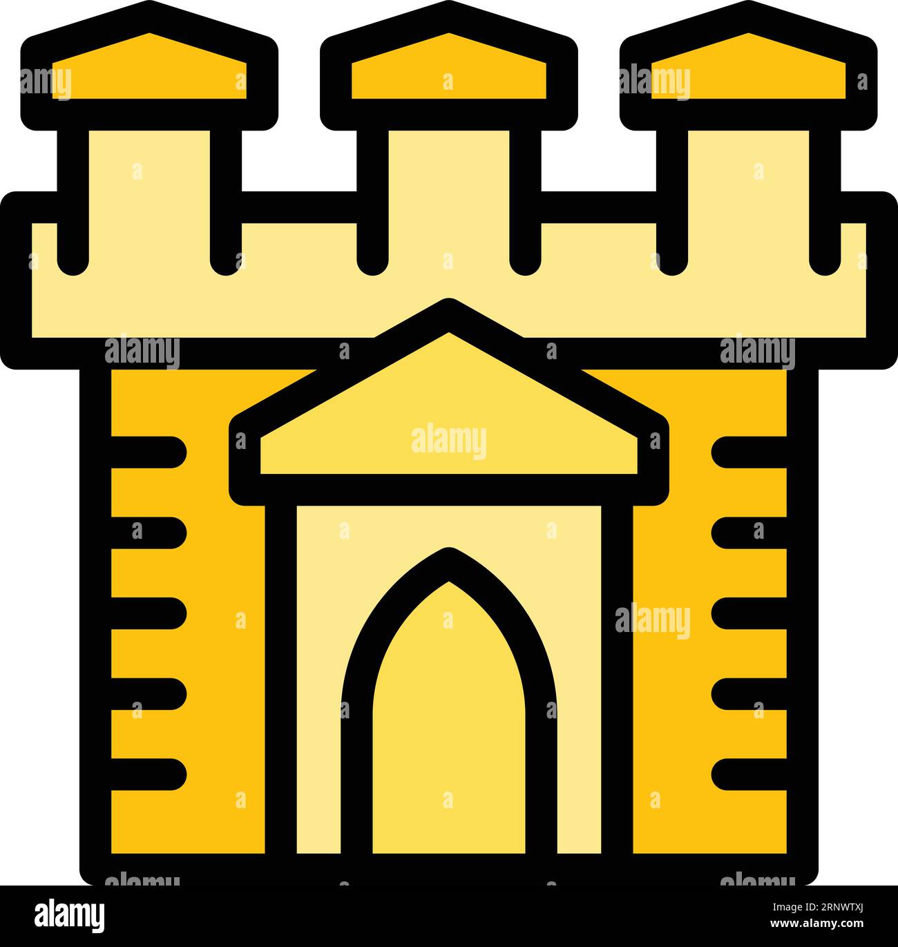 History citadel icon outline vector. Krakow map. Skyline city color flat Stock Vector