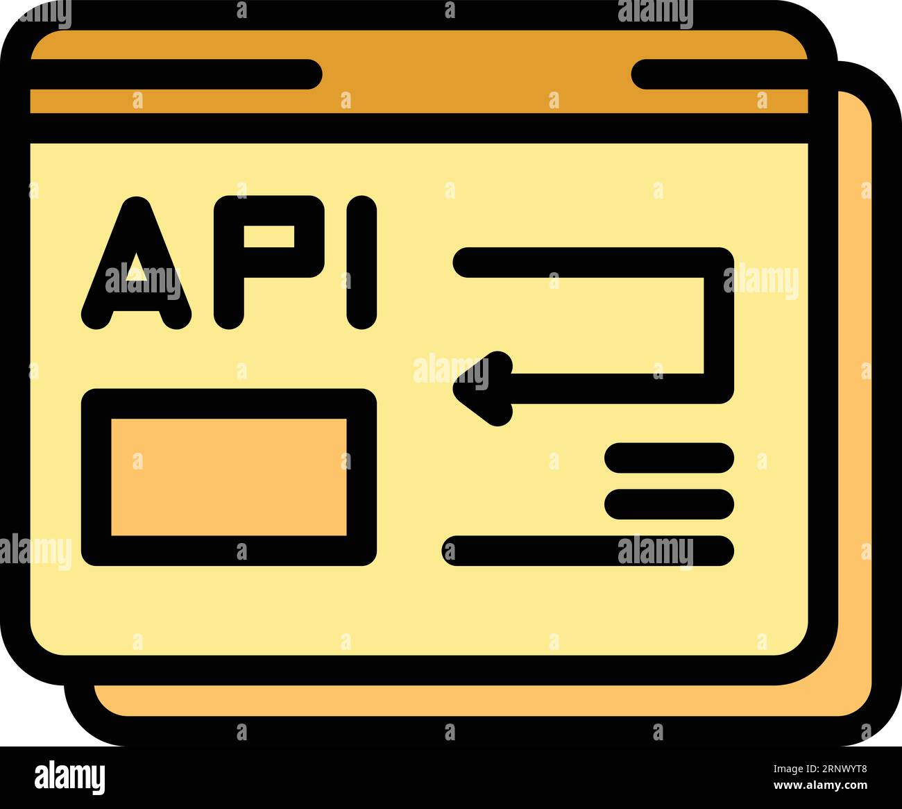 Web api icon outline vector. Computer process. App code color flat ...