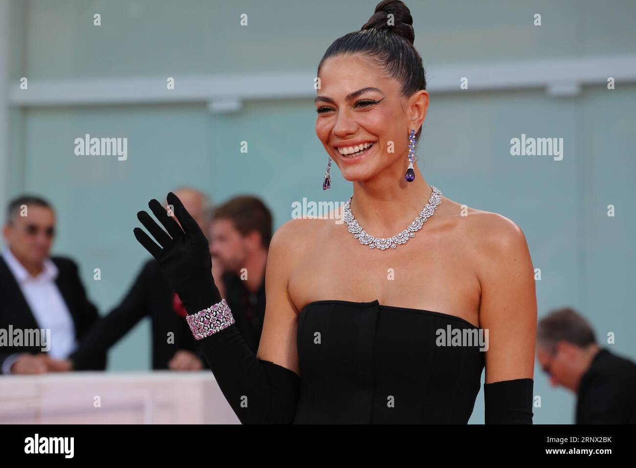 Venice, Italy, 2nd September, 2023. Demet Özdemir arriving on the red carpet for the Kineo Prize Award at the 80th Venice International Film Festival in Venice, Italy. Credit: Doreen Kennedy/Alamy Live News. Stock Photo