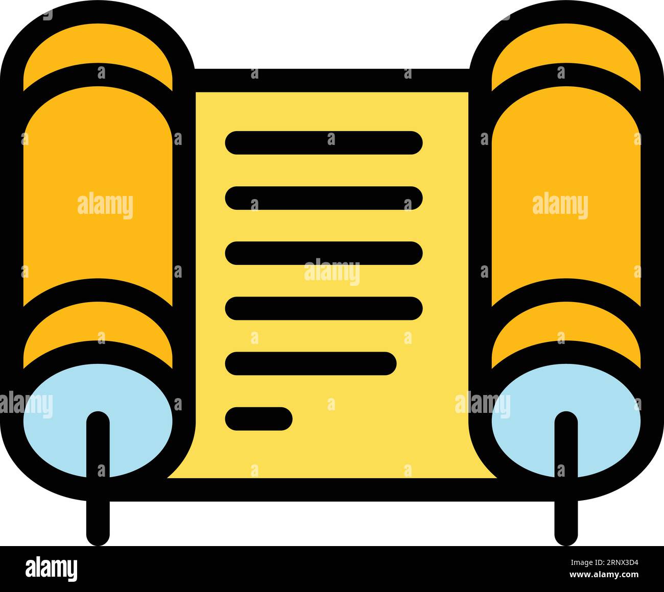 Papyrus roll icon outline vector. Temple greek. Rome palace color flat ...