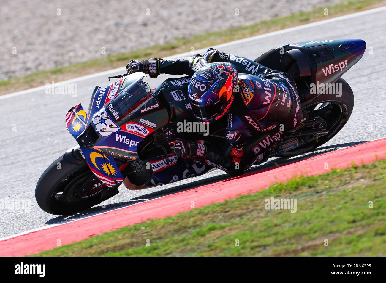 Barcelona, Spain. 1st Sep, 2023. Miguel Oliveira from Portugal of  CryptoDATA RNF MotoGP Team with Aprilia during the practice of Moto GP Gran  Premi Energi Monster de Catalunya at Circuit de Barcelona-Catalunya