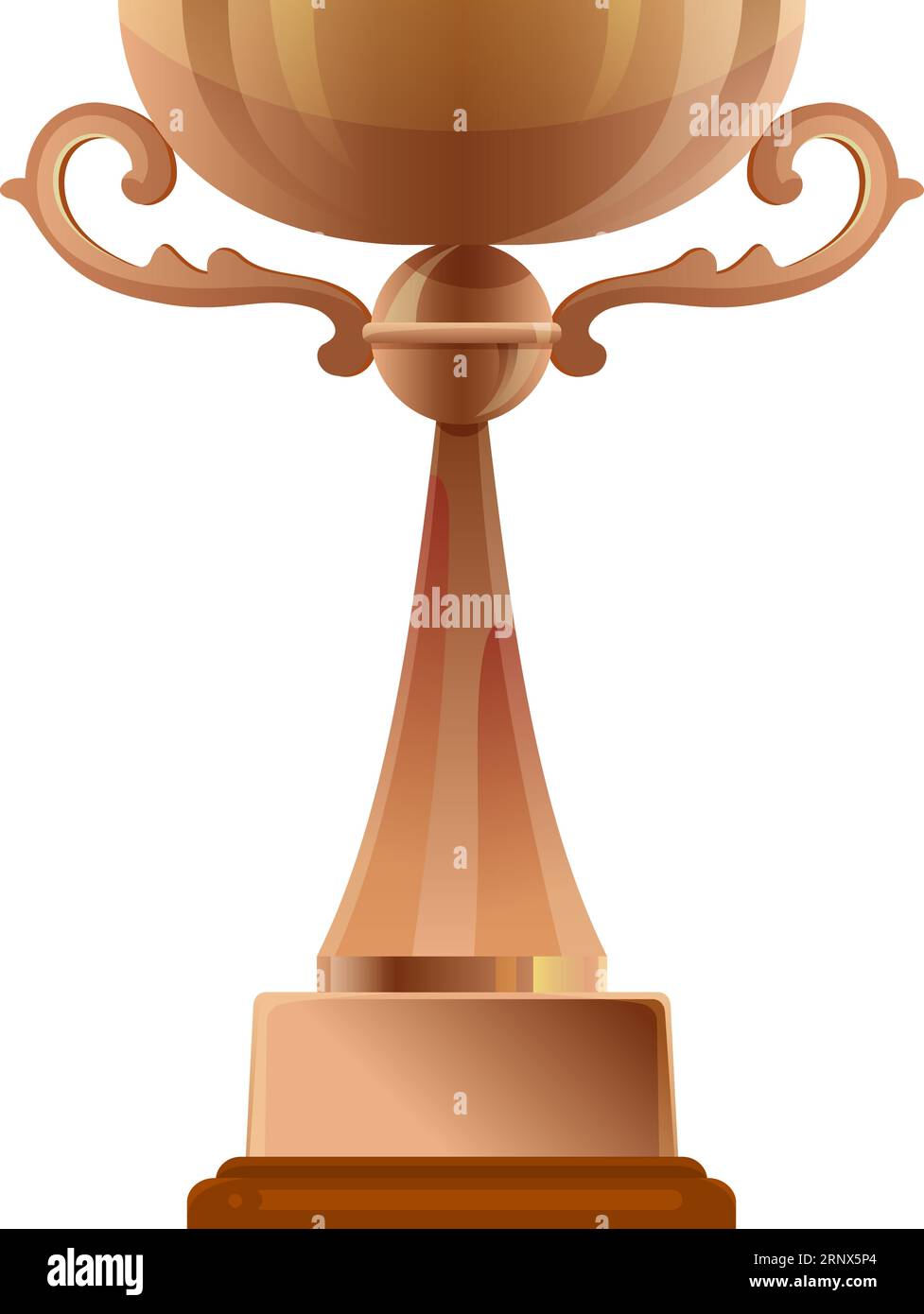 Bronze award cup. Trophy prize. Third place reward Stock Vector Image
