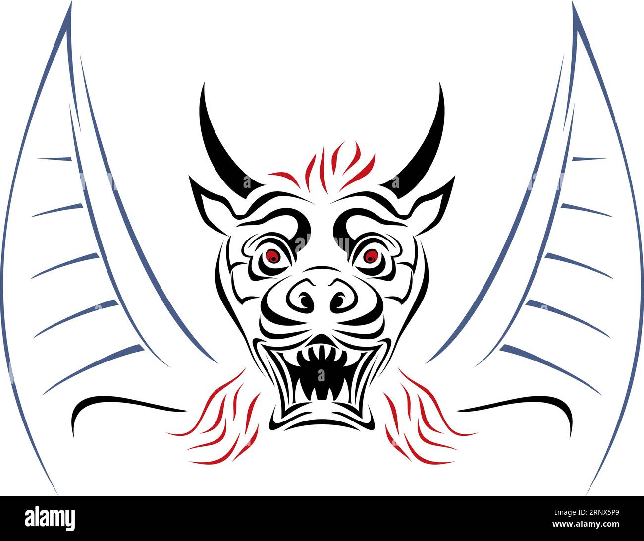 Illustration of devil with horns and wings Stock Vector Image & Art Alamy