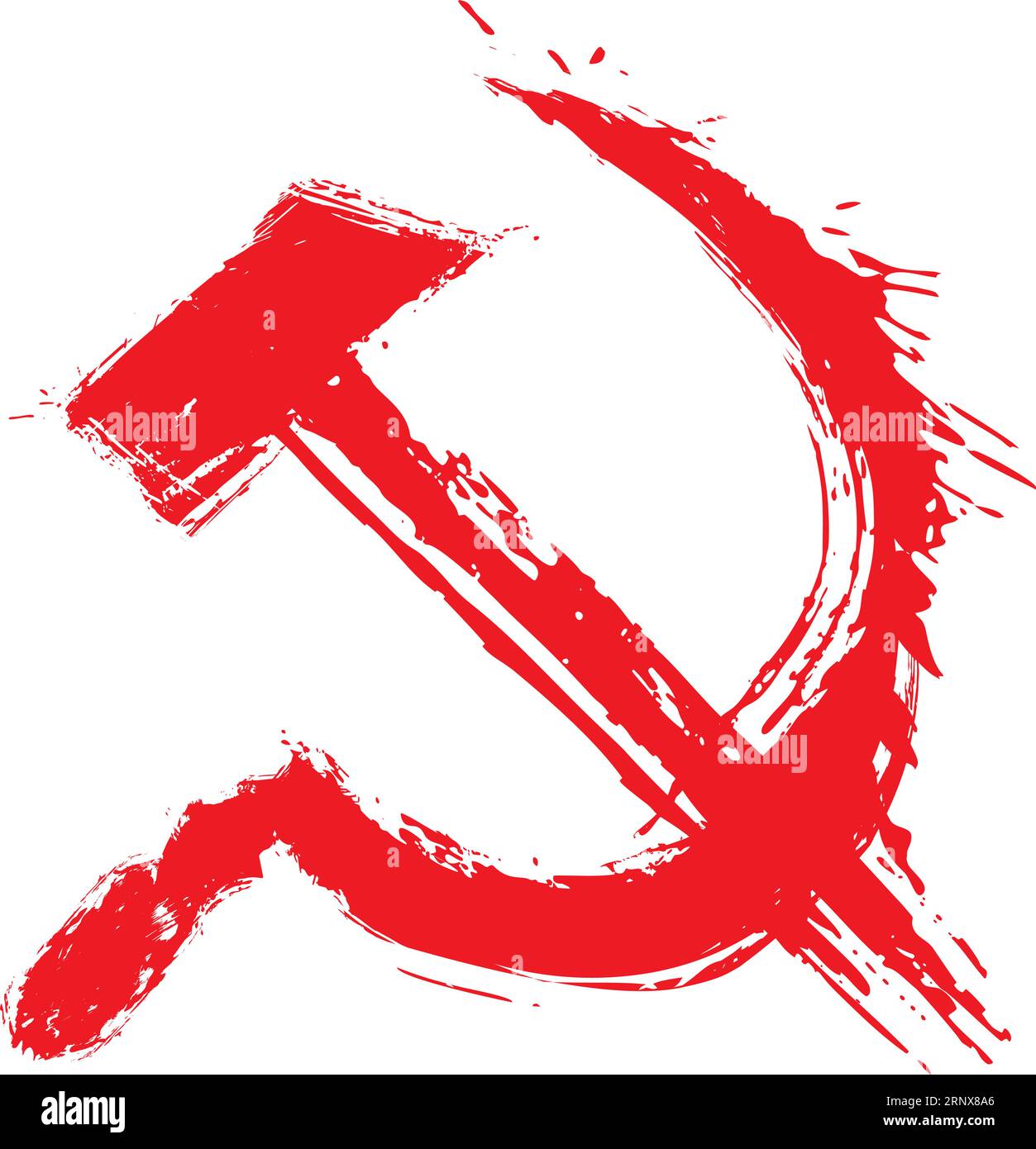 Illustration of communism symbol created in grunge style Stock Vector