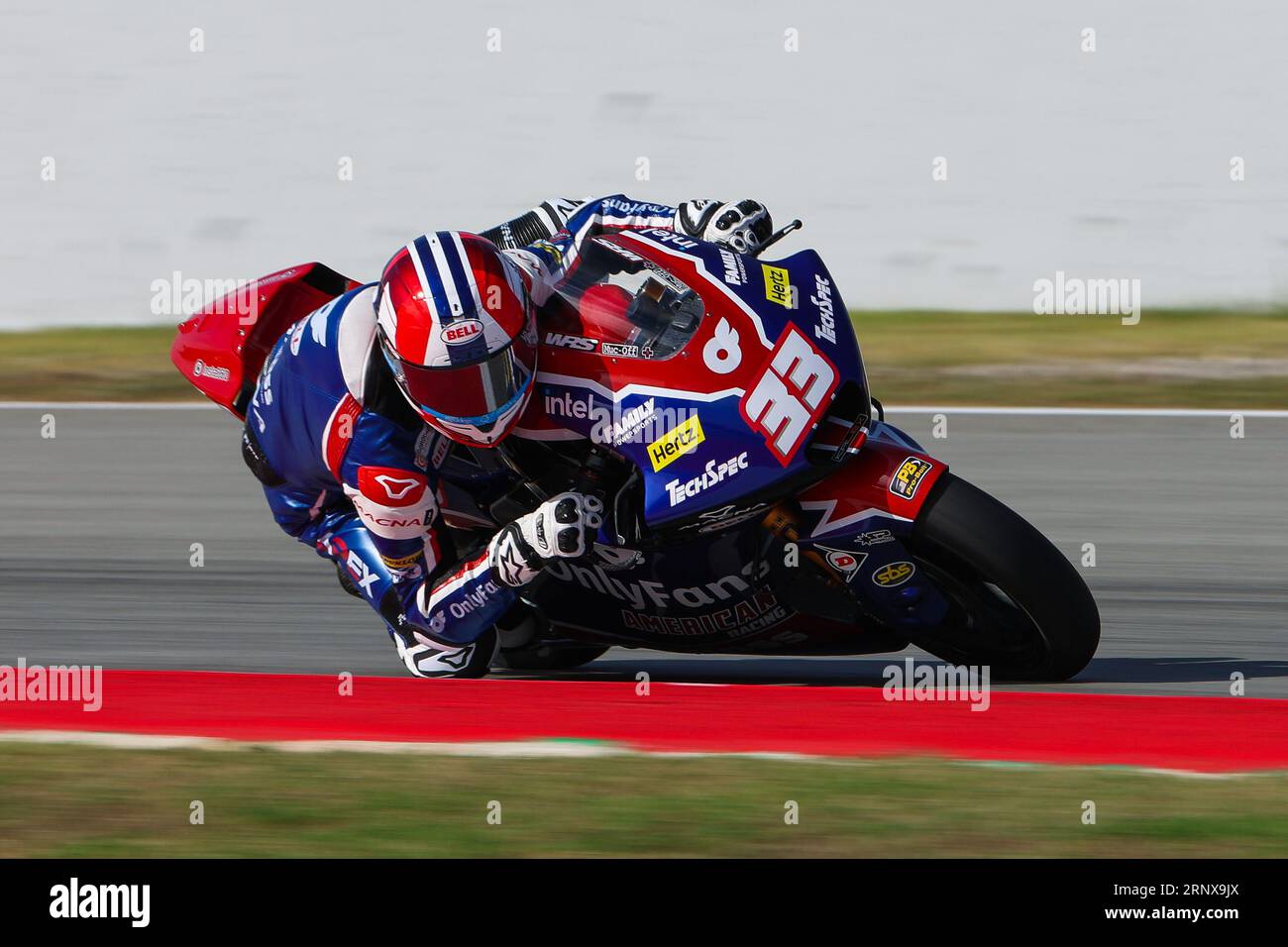 Barcelona, Spain. 1st Sep, 2023. Rory Skinner from GB of OnlyFans American  Racing team with Kalex during the practice of Moto2 Gran Premi Energi  Monster de Catalunya at Circuit de Barcelona-Catalunya in