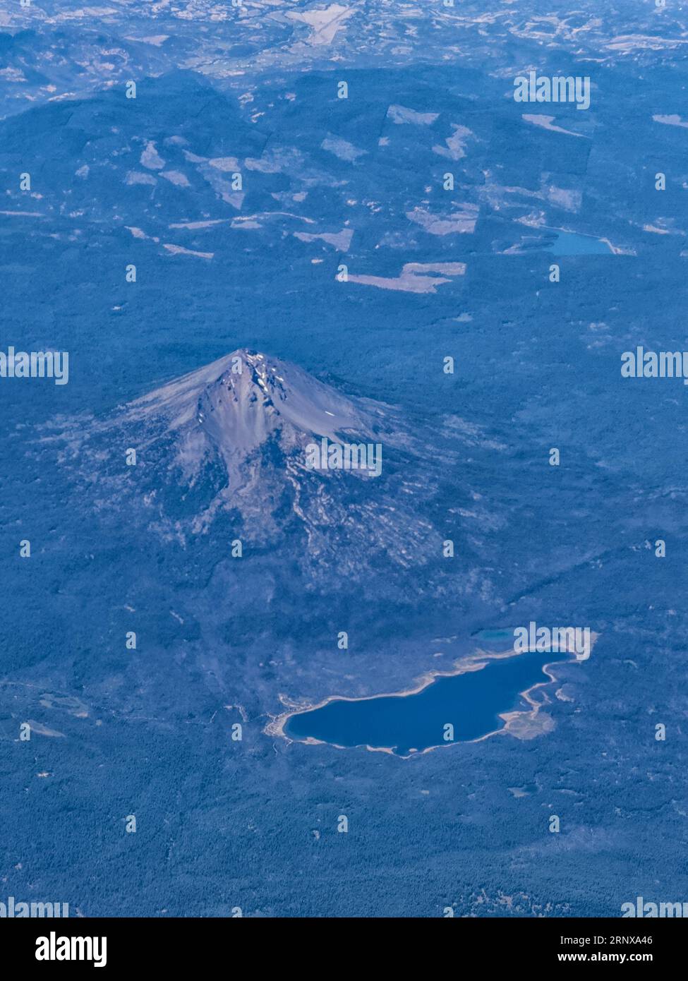 Mount McLoughlin, a stratovolcano, or composite volcano Stock Photo