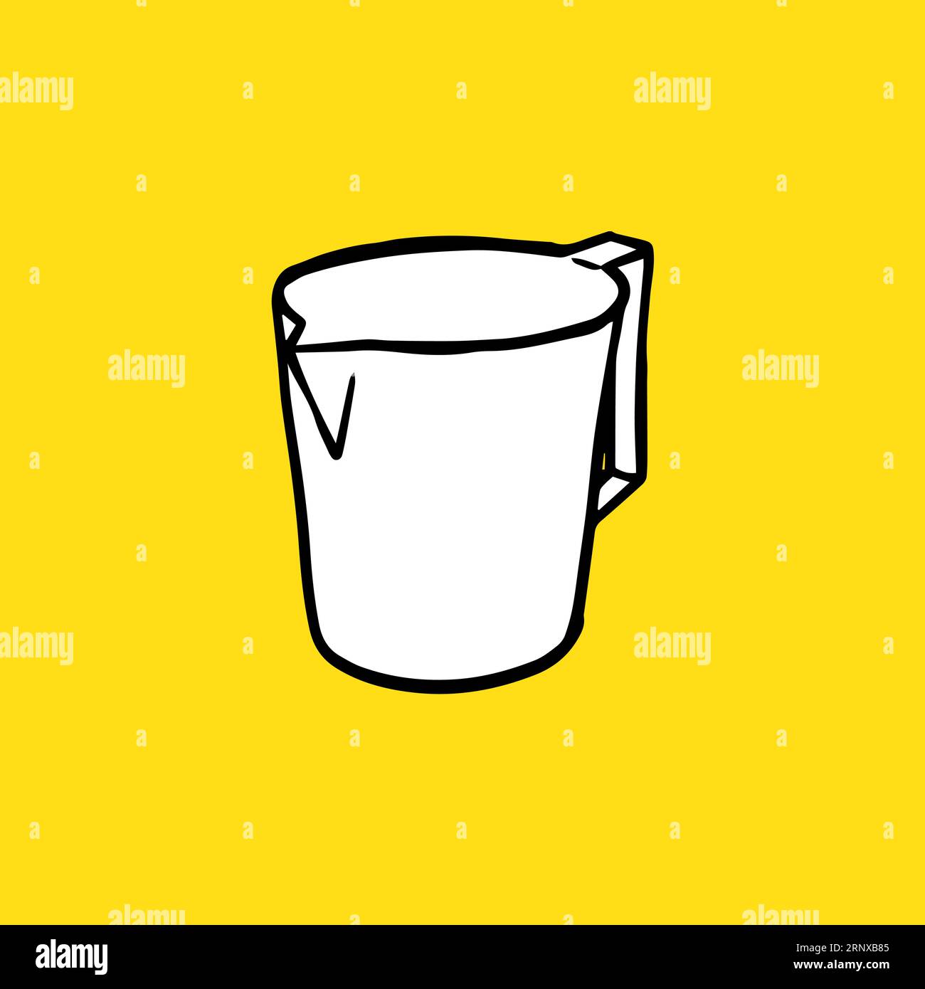 plastic mug jug volume liter. Hand Drawn. - Vector Stock Vector Image ...