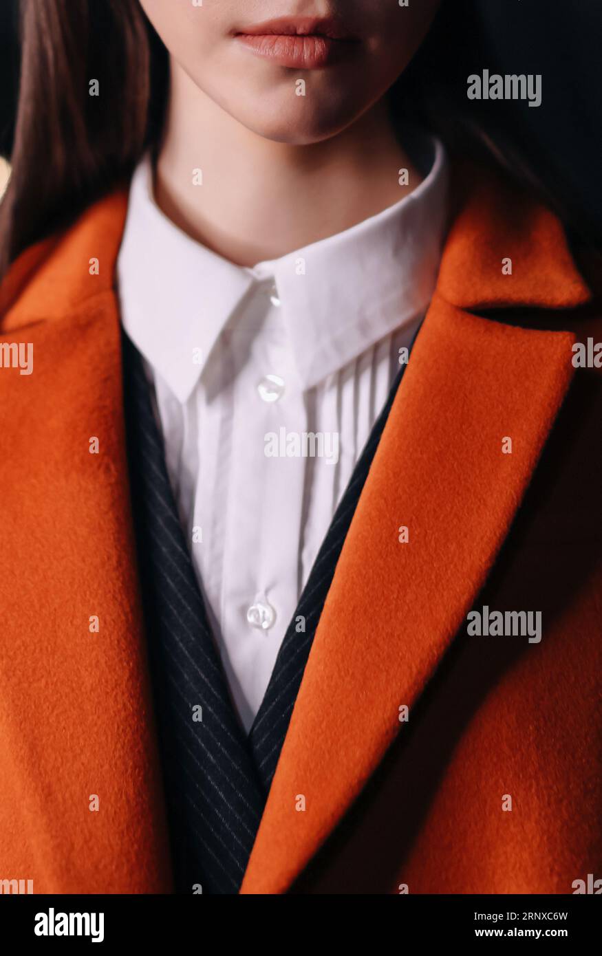 Trendy woman wearing coat hi-res stock photography and images - Alamy