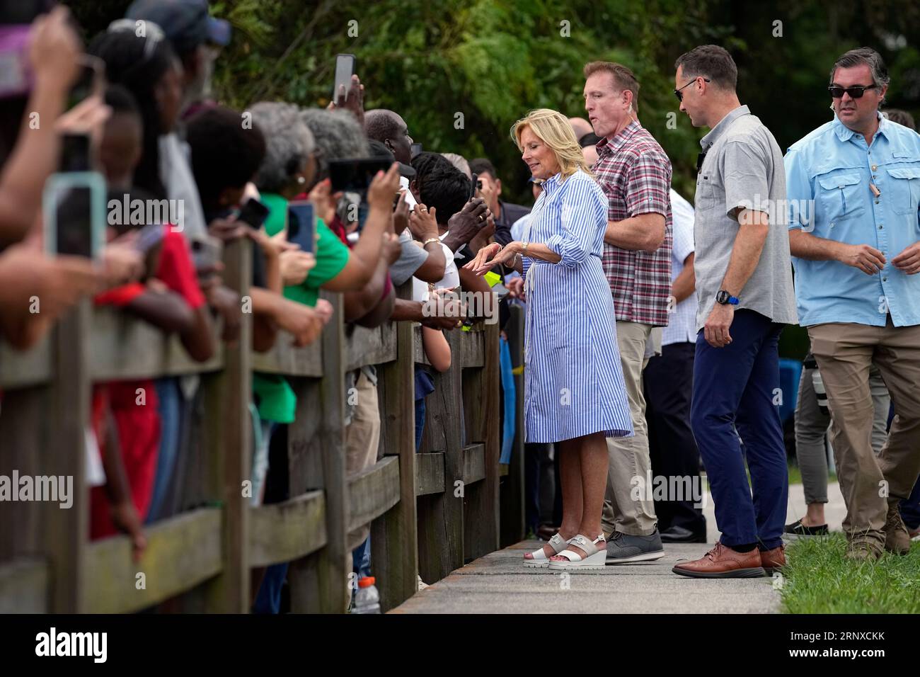 First Lady Jill Biden Greets People As She And President Joe Biden ...