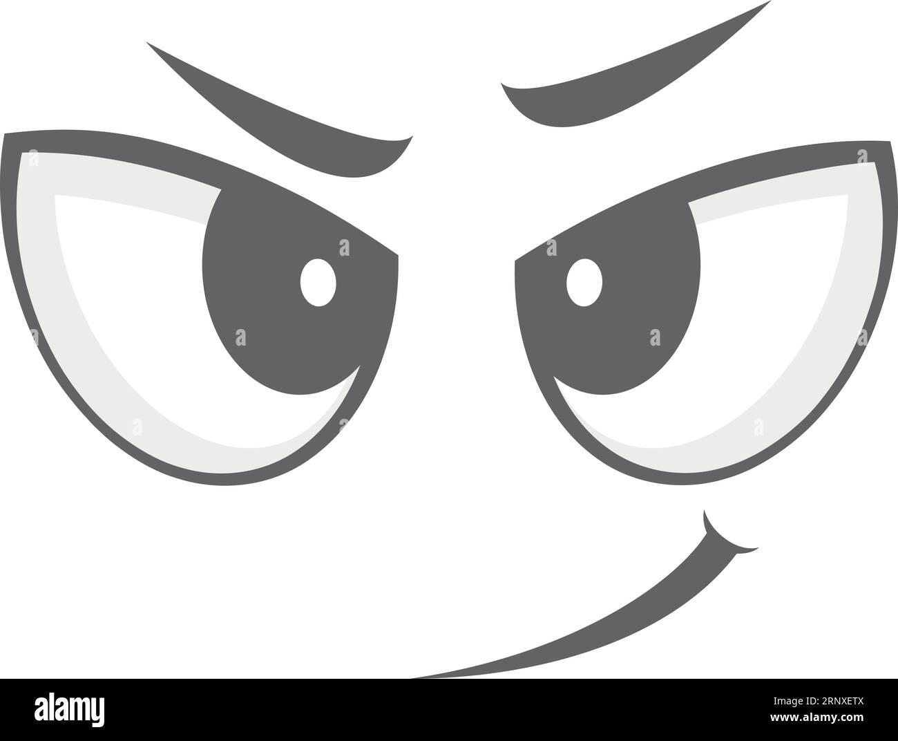 Smirking face emoji. Funny grinning comic expression Stock Vector