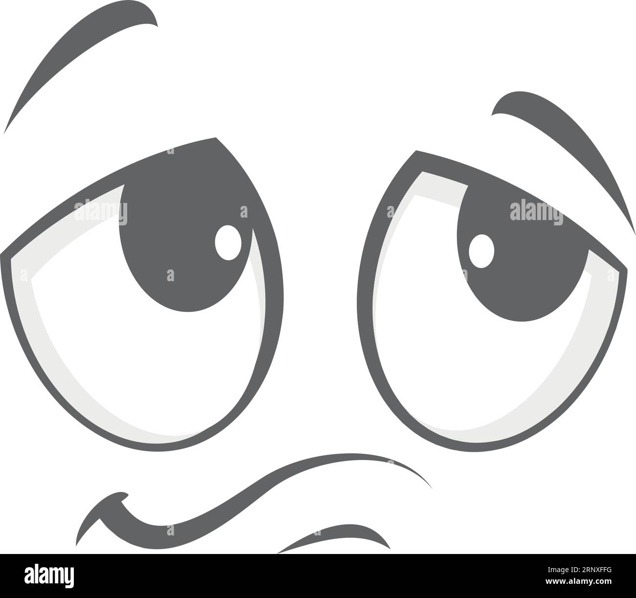 Pleading comic face. Big eyes begging expression Stock Vector