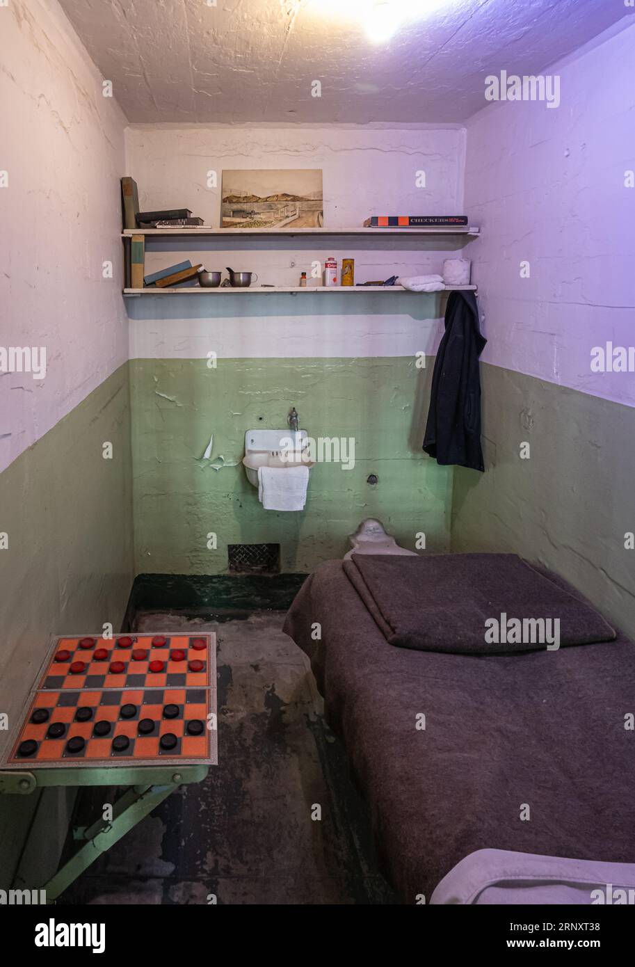 San Francisco, CA, USA - July 12, 2023: Inside historic Alcatraz prison ...