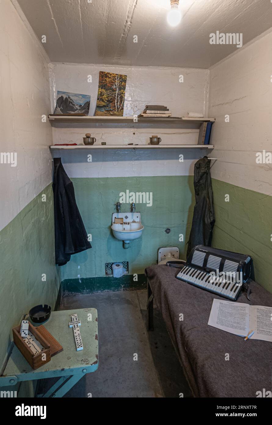 San Francisco, CA, USA - July 12, 2023: Inside historic Alcatraz prison ...