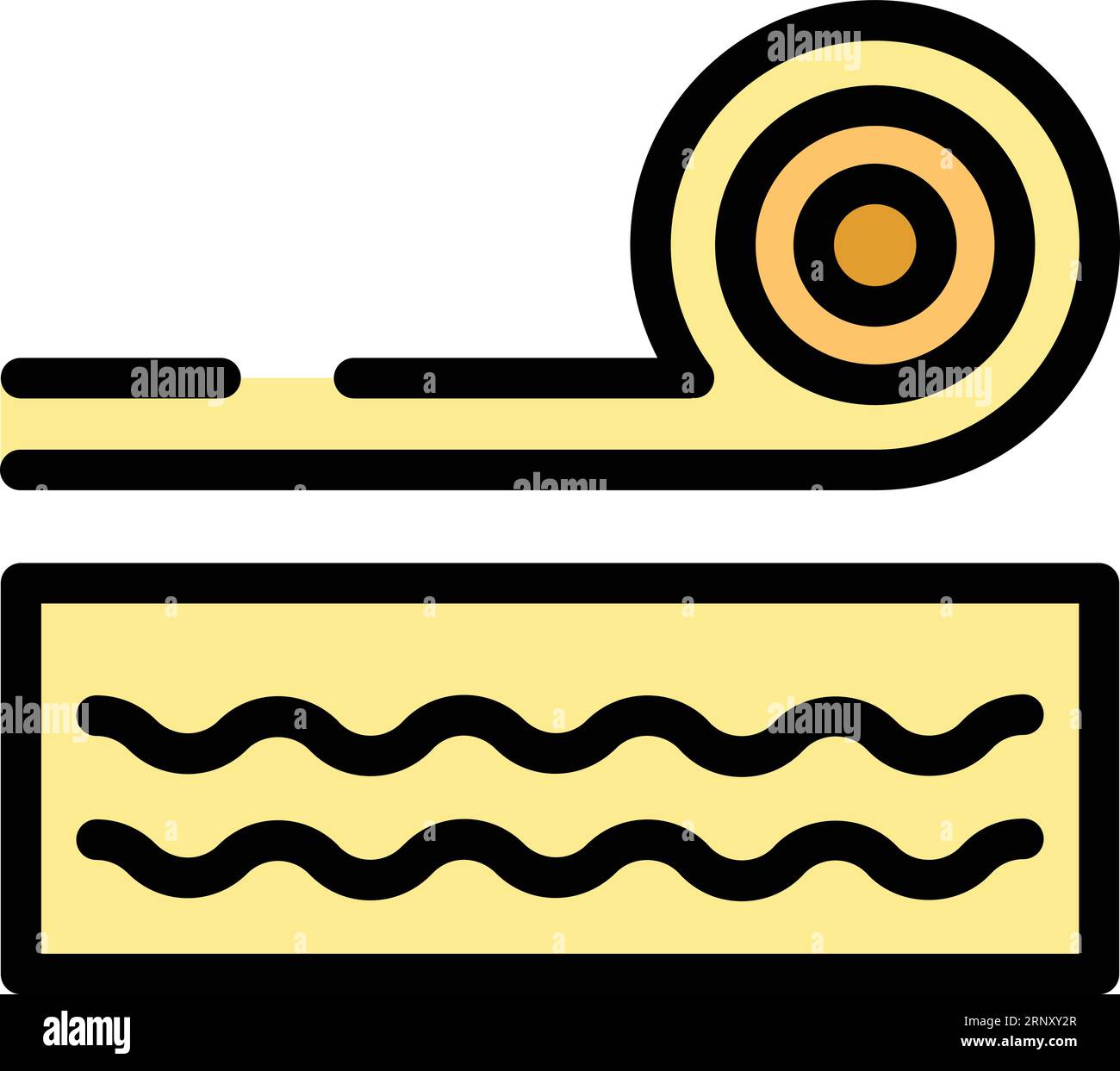 Floor roll icon outline vector. Wood texture. Decor wall color flat