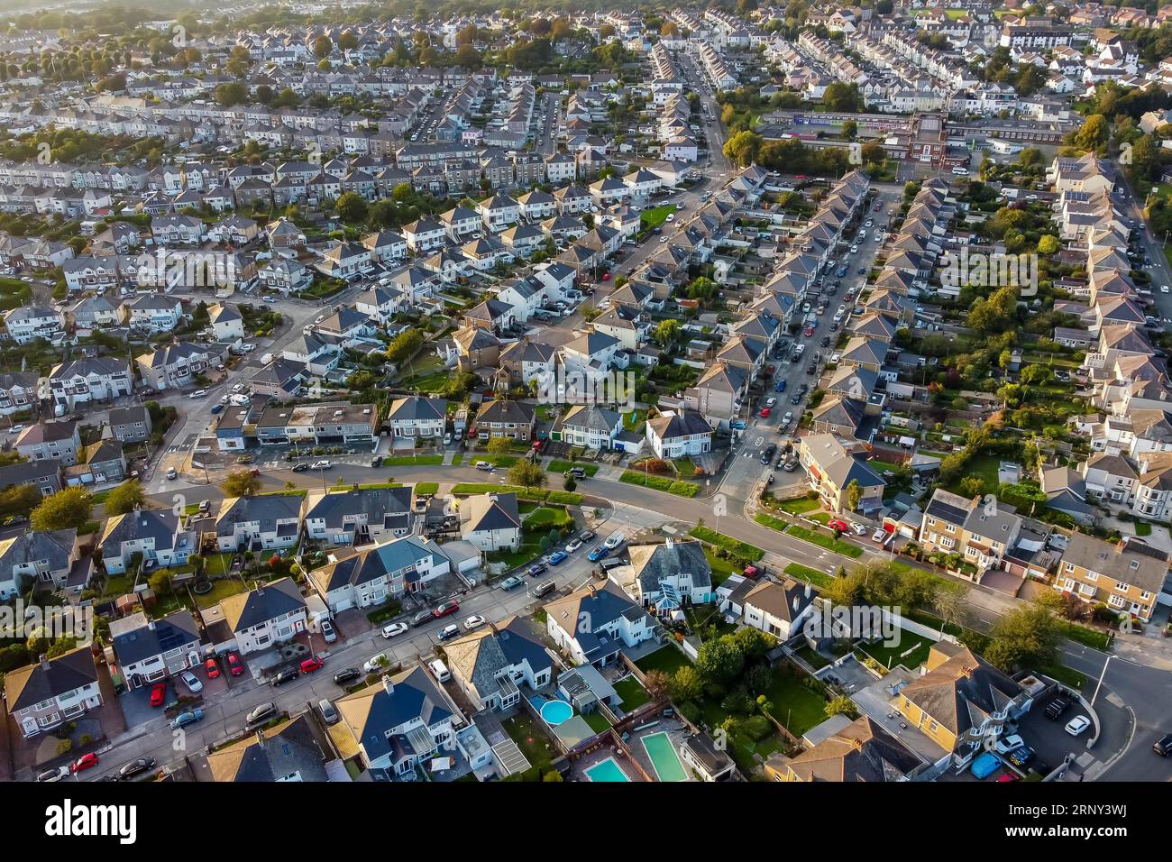 Plymouth, Devon, UK. 2nd September 2023. UK Weather. A housing estate