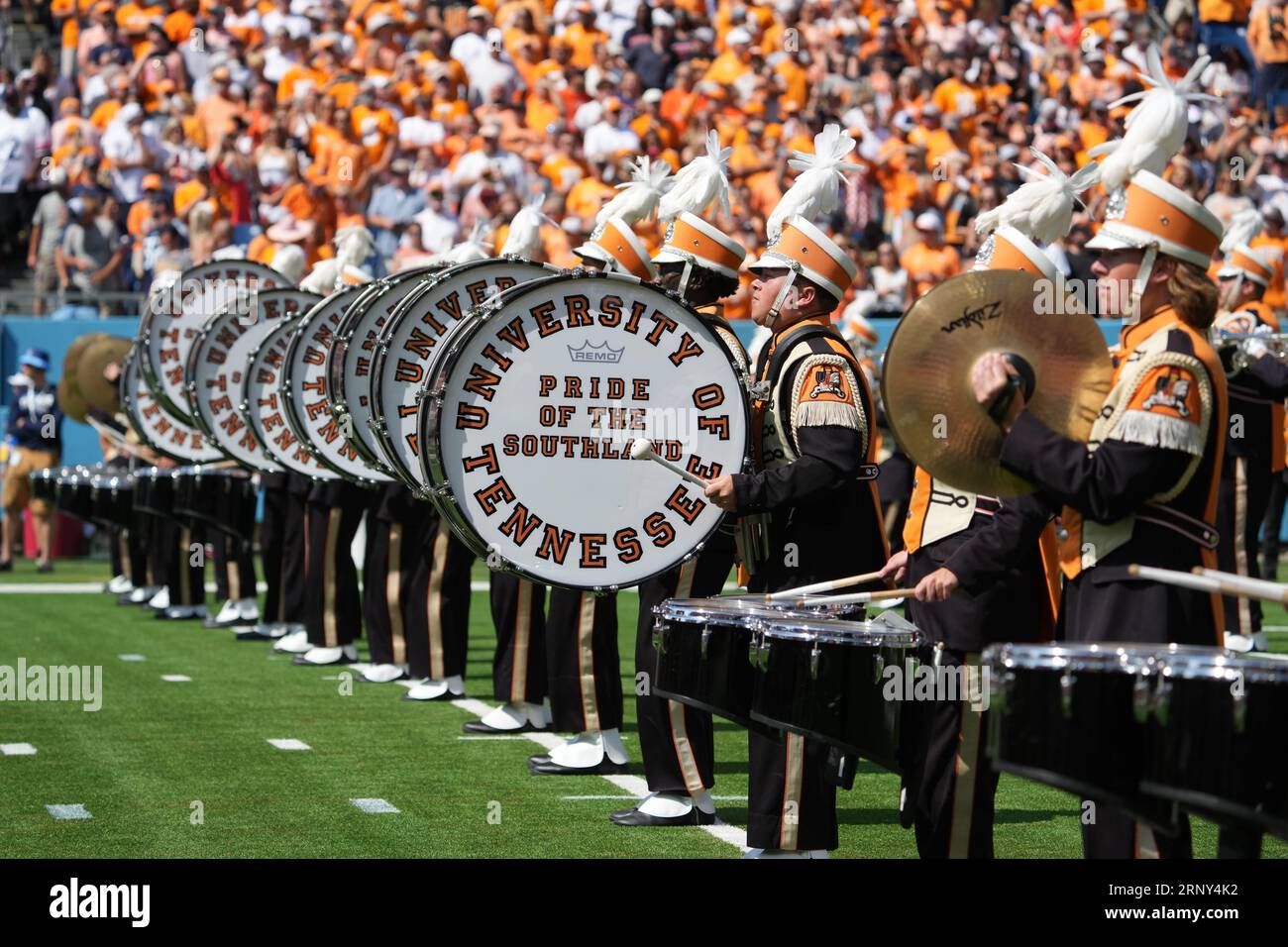 September 2, 2023: Tennessee Volunteers band takes the field before the NCAA football game between the University of Tennessee Volunteers and the University of Virginia Cavaliers at Nissan Stadium in Nashville TN Tim Gangloff/CSM Stock Photo