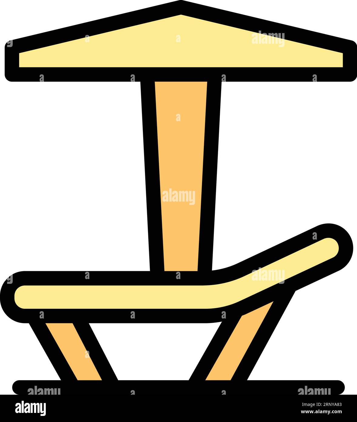 Beach chair icon outline vector. Sea landmark. Map croatia color flat