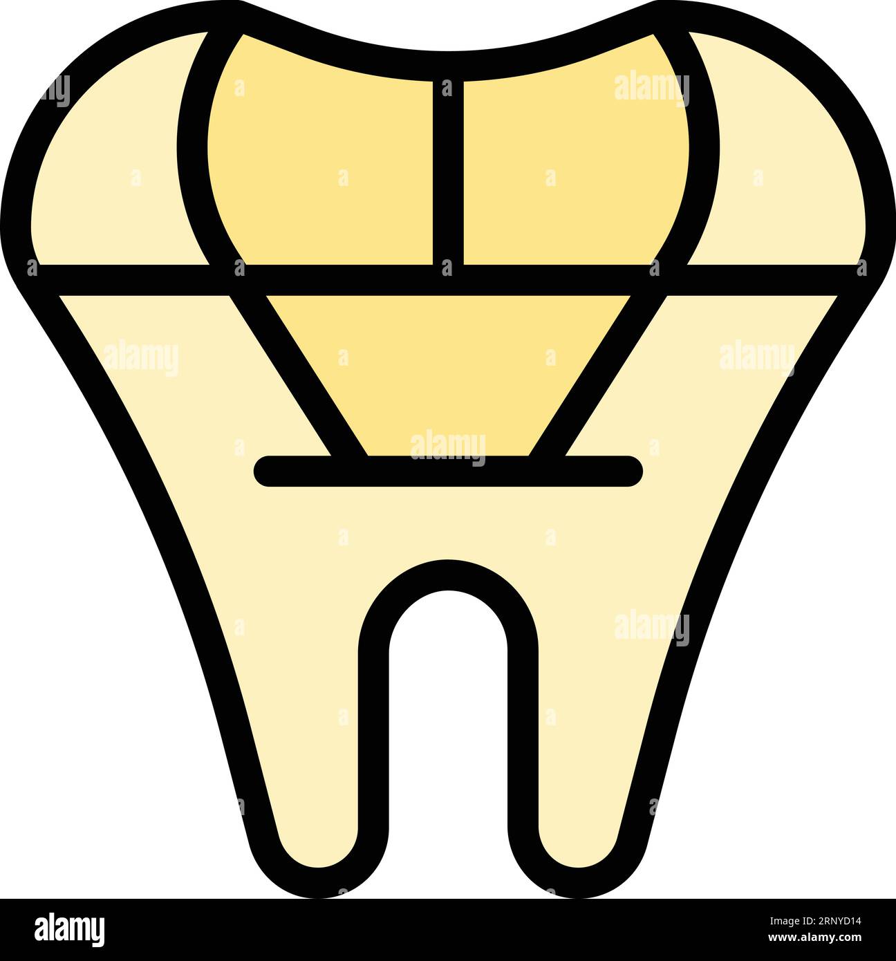 New tooth icon outline vector. Magic teeth. Stone glass color flat Stock Vector