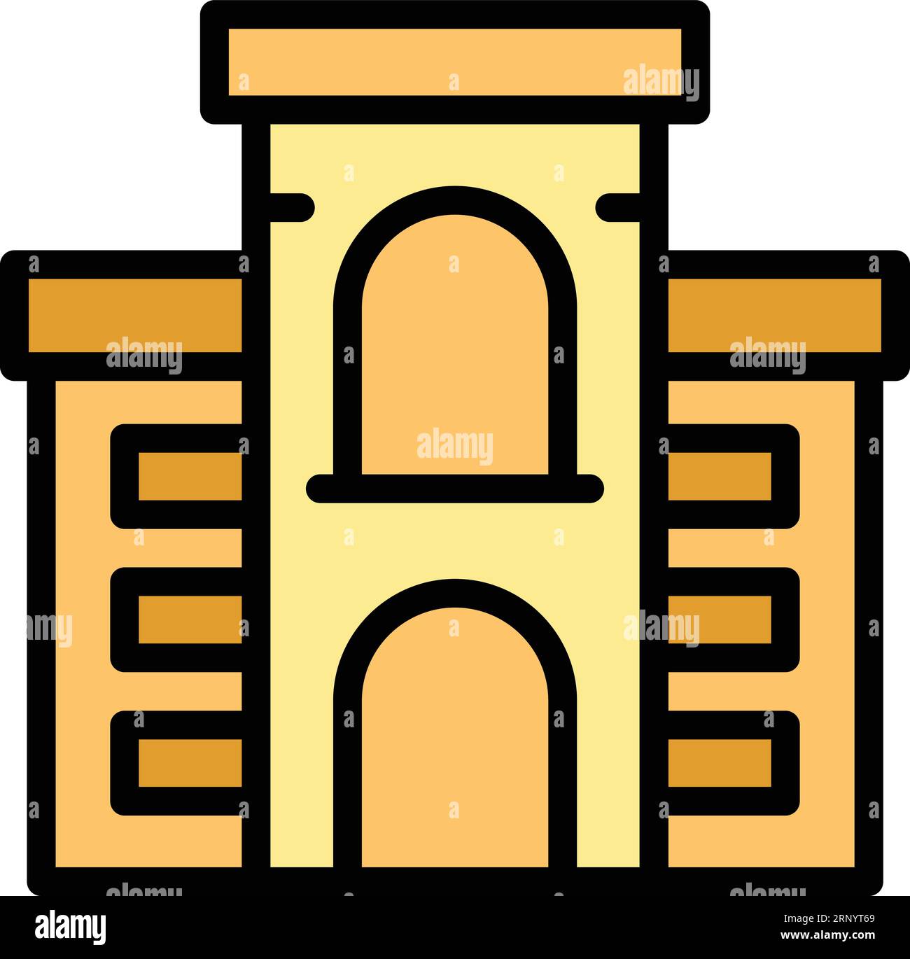 African building icon outline vector. Africa travel. Map stamp color