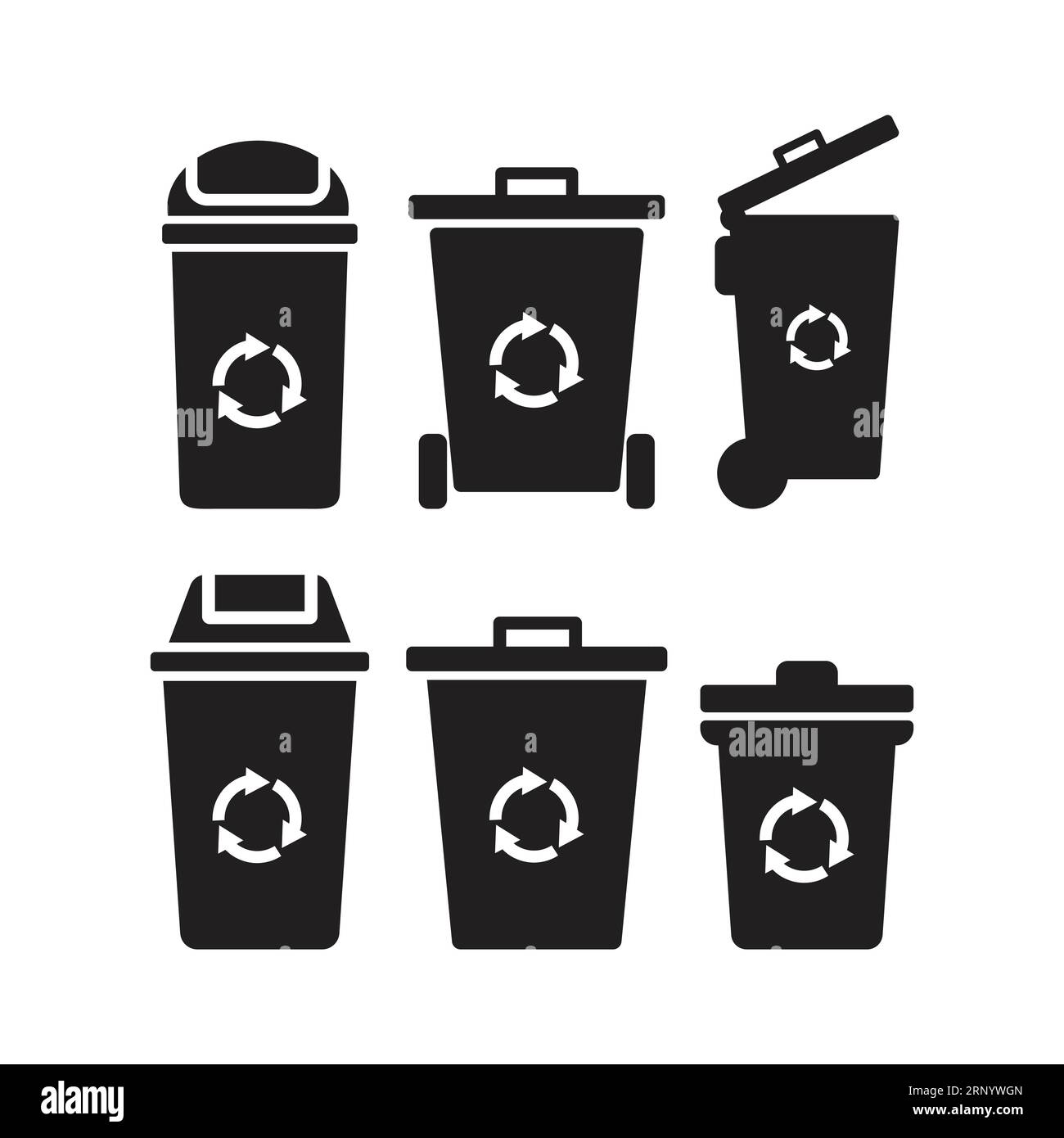 Open trash can, recycle bin icon vector isolated on white