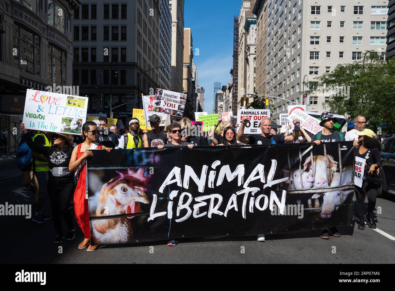 Marchforanimals Animal liberation march new york city hi-res stock photography and ...