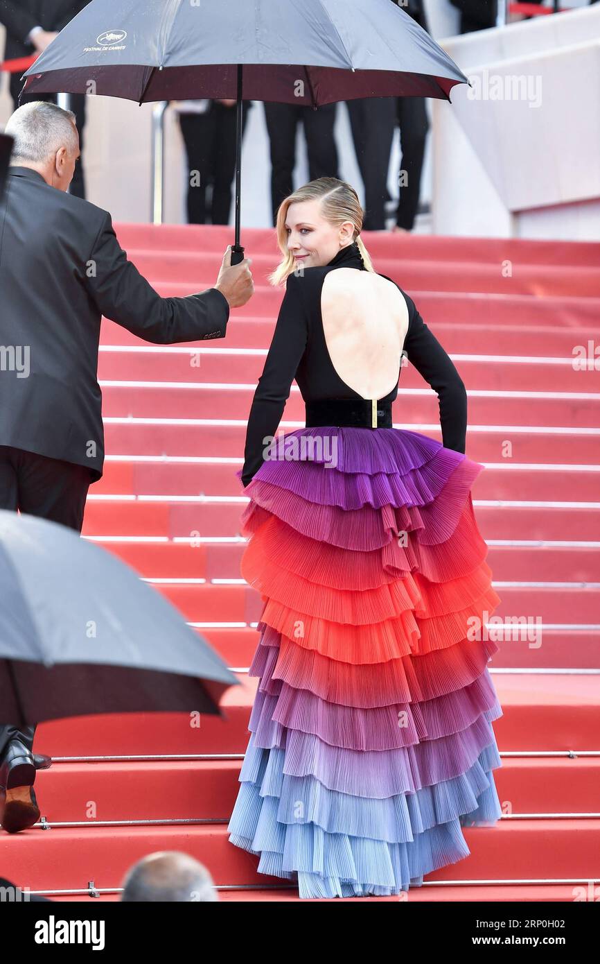 (180514) -- CANNES, May 14, 2018 -- The president of jury, Australian actress Cate Blanchett poses on the red carpet for the premiere of the film BlacKkKlansman during the 71st Cannes International Film Festival in Cannes, France, on May 14, 2018. The 71st Cannes International Film Festival is held from May 8 to May 19. ) FRANCE-CANNES-FILM FESTIVAL-BLACKKKLANSMAN-PREMIERE ChenxYichen PUBLICATIONxNOTxINxCHN Stock Photo