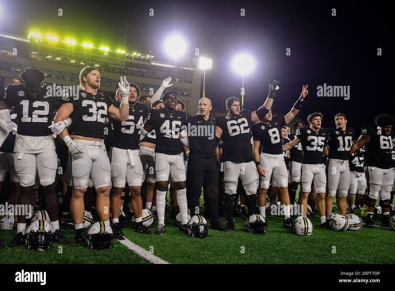 Nashville, Tennessee, USA. 2nd Sep, 2023. Vanderbilt Universities football team sings the Vanderbilt fight song after defeating Alabama A&M 47-13. (Credit Image: © Camden Hall/ZUMA Press Wire) EDITORIAL USAGE ONLY! Not for Commercial USAGE! Stock Photo