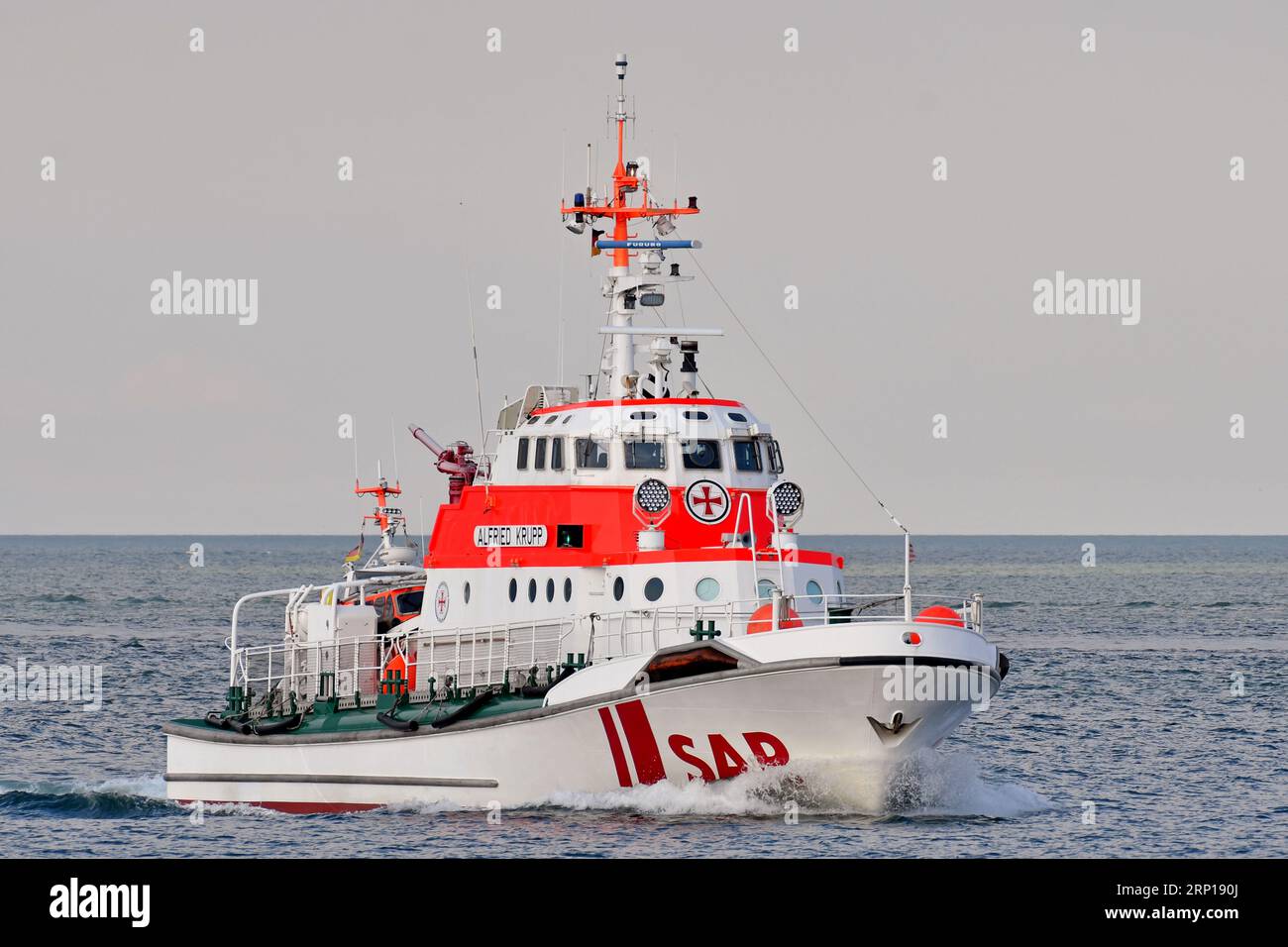 Former german DGzRS lifeboat ALFRIED KRUPP at the Kiel Fjord, vessel is sold to the navy of Uruguay. Stock Photo