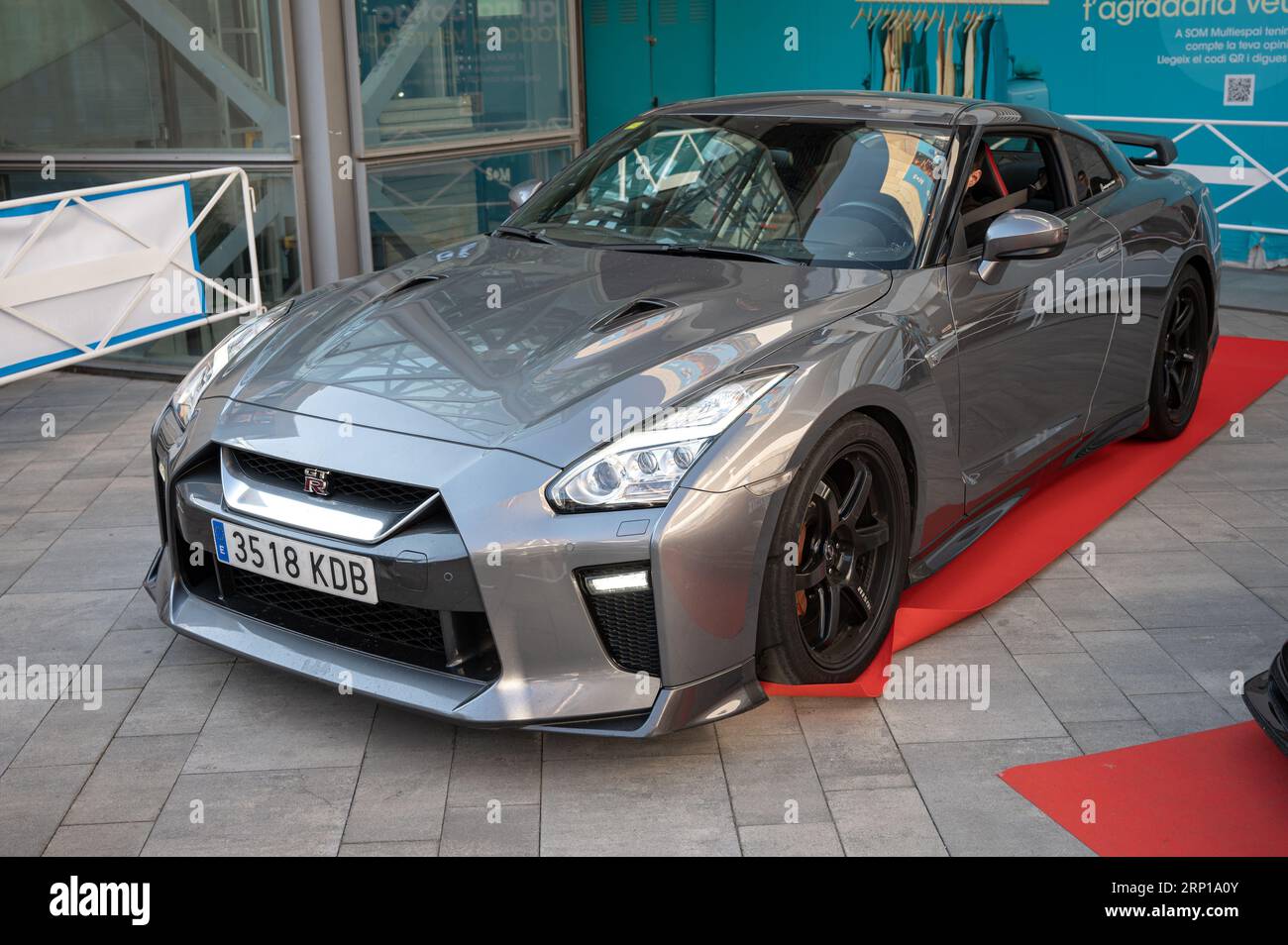 A gray Nissan Skyline GTR R35 parked in the street Stock Photo - Alamy