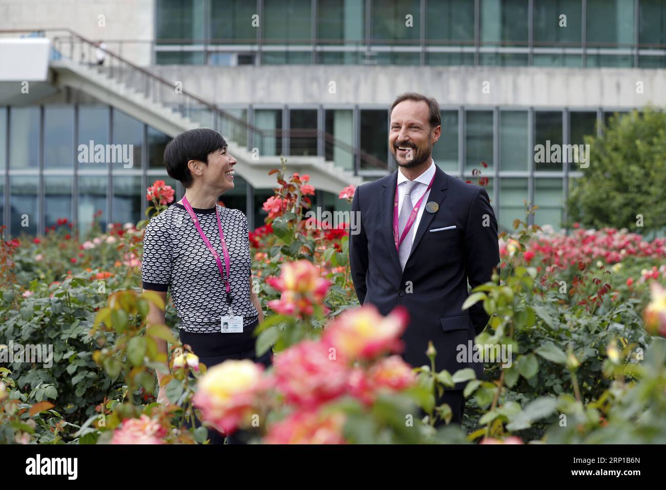 (180622) -- UNITED NATIONS, June 22, 2018 -- Norway s Crown Prince Haakon (R) and Foreign Minister Ine Eriksen Soreide attend a press event about the launch of Norway s campaign for an elected seat in the UN Security Council for the 2021-2022 term at the United Nations headquarters in New York, on June 22, 2018. ) UN-SECURITY COUNCIL-NORWAY-SEAT-CAMPAIGN LixMuzi PUBLICATIONxNOTxINxCHN Stock Photo
