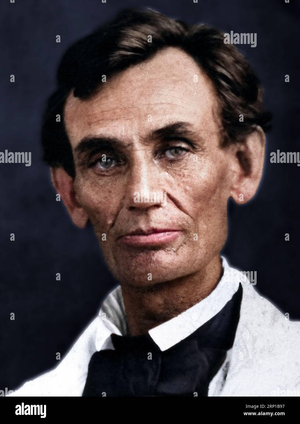 Ambrotype of Abraham Lincoln. 7 May 1858 Stock Photo